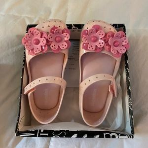 Mini Melissa Light Pink Ballet flats w/ flowers